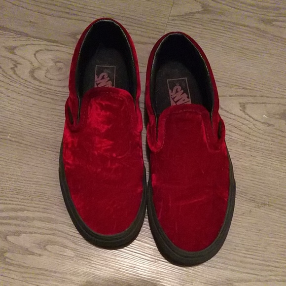 red vans with black soles